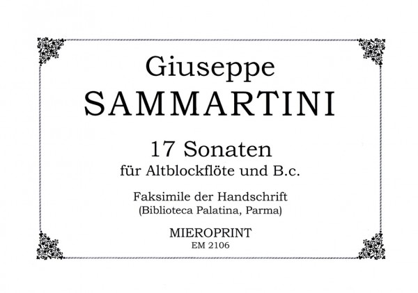 17 Sonaten (Sinfonie) – Giuseppe Sammartini